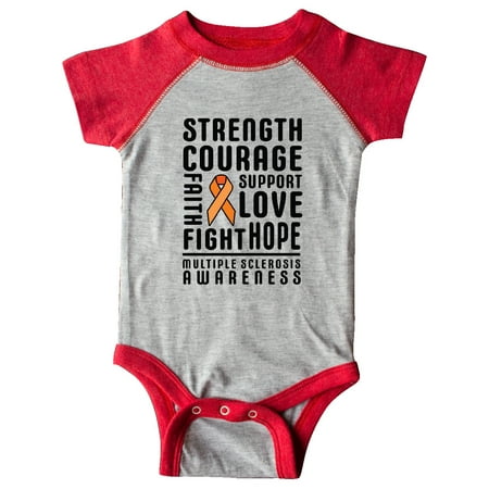 

Inktastic Multiple Sclerosis Awareness Strength Courage and Support Gift Baby Boy or Baby Girl Bodysuit