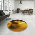 thumbnail image 4 of Ahgly Company Machine Washable Indoor Round Transitional Night Red Area Rugs, 5' Round, 4 of 7