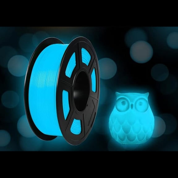 Glow In The Dark PLA Filament, Neatly Wound Luminous PLA 3D Printer Filament 1.75mm Dimensional Accuracy  /- 0.02mm, Fit Most FDM 3D Printers, 250g(8.8oz) glow Blue PLA