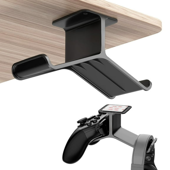 Controller Holder, Headphone Stand, Headset and Controller Stand, Under Desk Controller Holder with Double Sided Tape Universal Design for Xbox ONE, PS5, PS4, PC