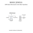 thumbnail image 6 of Emerald Cut Moissanite Solitaire Stud Earrings for Women - 6X8 mm, 14K White Gold, 6 of 7