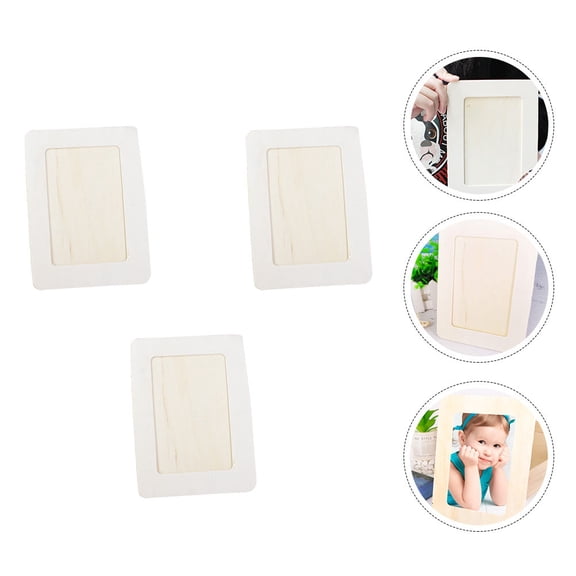 TABLZONE 3Pcs DIY Table Photo Frame Wooden Beige Desktop Picture Holder for Cherished Memories