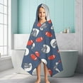 thumbnail image 6 of Blue Football Helmets and Balls Pattern Hooded Bath Towel，60"x35" for Ages 3 To 12 Kids, Quick Dry Lightweight Soft Microfiber Hood Beach Towel Cover Up for Kids, 6 of 7
