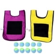 thumbnail image 2 of Sticky Ball Vest 1 Set Children Sticky Ball and Vest Game Props Sticky Ball Vest Group Plaything for Home School (Purple,Yellow Vest and 10pcs Sponge Ball,Random Ball Color), 2 of 8