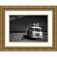 thumbnail image 1 of Depaepe, Yvette 24x18 Gold Ornate Wood Framed with Double Matting Museum Art Print Titled - Beached Bus, 1 of 4