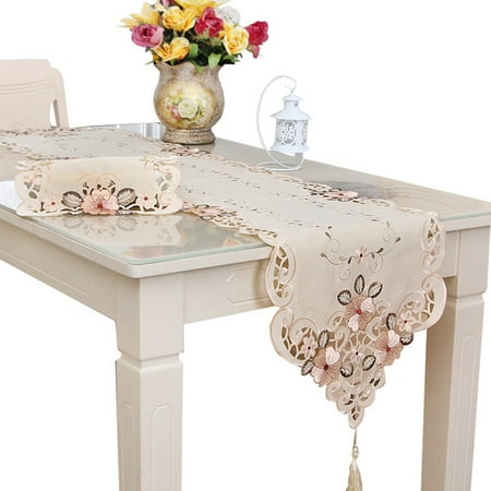 

Jueka Crafts Vintage Tablecloth Hotel Festival Table Runner Wedding Decor Home Party