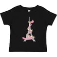 thumbnail image 3 of Inktastic Eiffel Tower in Paris with Flowers and Pink Banner Boys or Girls Toddler T-Shirt, 3 of 5