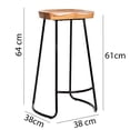 thumbnail image 3 of Banco Cocina AT61 Madera Grupo Microtec -Set 2 Piezas- Modernos Minimalistas Asiento Madera Estructura metál Piso Asiento 61cm Kitchenstool Grupo Microtec industrial, 3 of 4