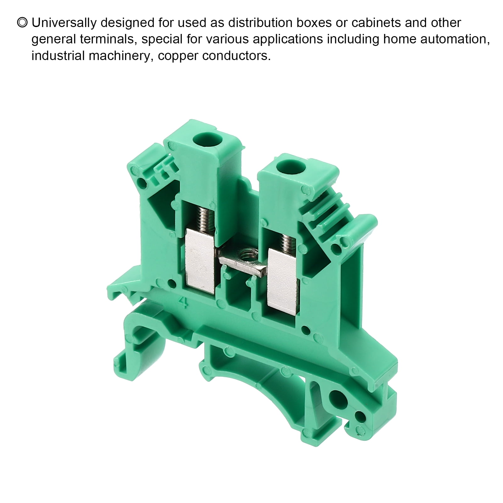 Uxcell Terminal Blocks 100 Pack UK-2.5B Rail Mount Fuse Holder Screw Terminal Block Wire End Bracket Stopper Din Rail Screw for DIY Electronic Circuits Machine Appliances, Green