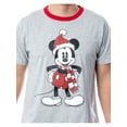 thumbnail image 7 of Disney Mickey Mouse Men's Santa Mickey 3 Piece Pajama Sleep Set Shirt Pants and Socks, 7 of 7