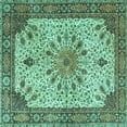 thumbnail image 1 of Ahgly Company Indoor Square Persian Turquoise Blue Traditional Area Rugs, 7' Square, 1 of 4