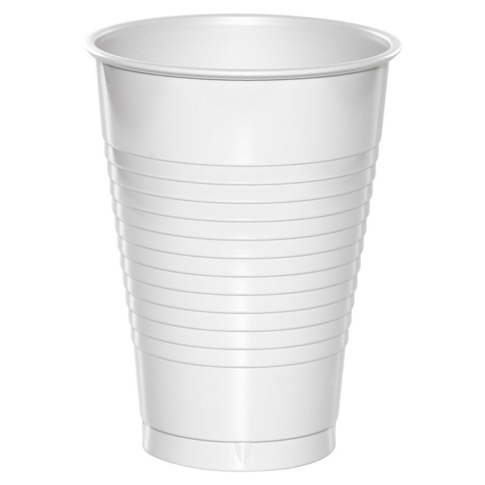 White 12 oz Plastic Cups 60 Count for 60 Guests