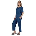 thumbnail image 3 of Inkmeso Short Sleeve Nightwear Pajama Set For Women Henley T-Shirt & Pajama Sleepwear Set, 3 of 7