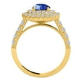 thumbnail image 2 of Mauli Jewels Rings for Women 1.9 Carat Diamond And Sapphire Ring prong 14k Yellow Gold, 2 of 6