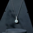 thumbnail image 5 of Rosec Jewels Pear Shape Ethiopian Opal Drop Pendant Necklace with Moissanite - 8X10 MM, 14K White Gold, 5 of 9