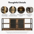 thumbnail image 3 of Farmhouse TV Stand for 65" TVs, Rustic Wood Entertainment Center with Storage Cabinet and 2 Mesh Doors, Vintage Media Console for Living Room, Bedroom, Brown, 3 of 7