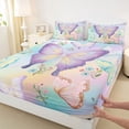 thumbnail image 3 of Homewish Watercolor Butterfly Bed Sheets,Cartoon Flower Floral King Sheets,Gradient Colorful Sheet Set For Girl,4-Piece, 3 of 7