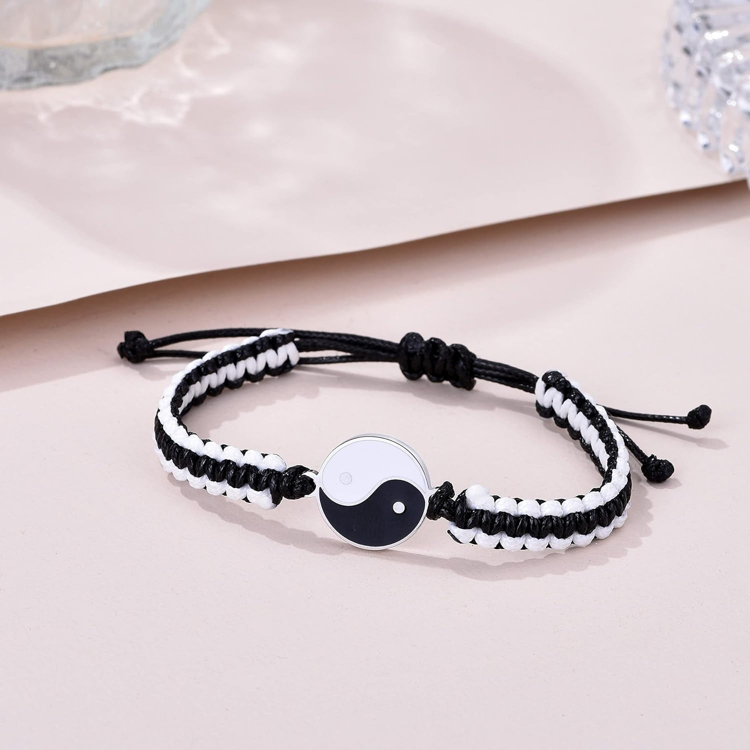 Yin Yang Bracelets for Men and Women Adjustable Bracelet Cord BFF Bracelets