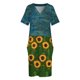 thumbnail image 3 of Rumi-vestido holgado con bolsillos para mujer traje de verano con estampado de girasoles estilo vendaje, 3 of 6