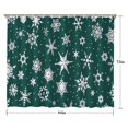 thumbnail image 5 of Green Christmas Snowflake Pattern Shower Curtain 84"x72" ,Bathroom Decorative Shower Curtains Set with 12 Hooks,Modern Waterproof Washable Shower Curtain, 5 of 6