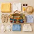 thumbnail image 4 of Quilted Embroidered Travel Duffel Bag 16x8x8 Inch, Compact Overnight Bag with Padded Handles, Gym Yoga Tote, Vacation Carry-On Bag, 4 of 7