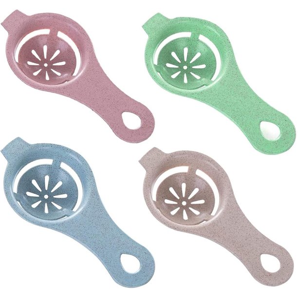 Separador de yema de huevo de 4 piezas, separador de yema de huevo, yema de huevo, separador de yema de huevo, separador de yema de huevo, separador de yema de huevo para separar yema de huevo (beige, rosa, azul Rojo Verde Cocina, Decoración y Otros