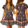 thumbnail image 1 of Coofit Robe pour Femme à Col en V à Manches Courtes Robe de Plage Robe Ample Robe Courte pour l'Été, 1 of 10