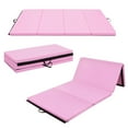 thumbnail image 1 of Costway 4' x 8' x 2" Foldable Exercise Mat Panels Gym Mat w/ PU Leather EPE Foam Pink, 1 of 10