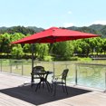 thumbnail image 2 of Costway Parasol Déporté de Patio 10 X 10 Pi en Aluminium, Rotation 360°, Inclinaison, Bourgogne, 2 of 10