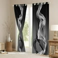 thumbnail image 3 of Feelyou Fashion Stripes Ombre Black Out Curtains, Modern Striped Abstract Curtains Pack of 2 (42x63 Each), Grey Black Aesthetic Lines Bedroom Curtains, Curtains and Drapes Decor, 3 of 6