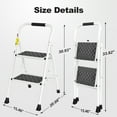 thumbnail image 6 of HBTower Folding 2 Step Ladder, Step Stool for Adults,  Folding Step Stool with Cushioned Handle, Wide Pedal, 330Lbs Load Heavy Duty, White, 6 of 7