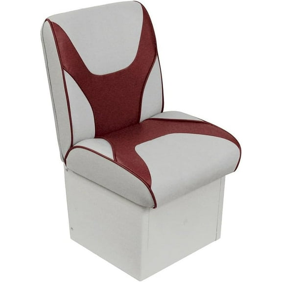 Overton’s Deluxe Jump Boat Seat – High-Impact Plastic Frame, UV-Protected Marine Vinyl, Storage Under Seat, with 8" Base