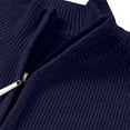 thumbnail image 6 of Zylanna Men's Quarter Zip Stand Up Collar Sweaters, Warm and Comfy Business Casual Long Sleeve Knitted Pullover Navy Size 2XL, 6 of 6
