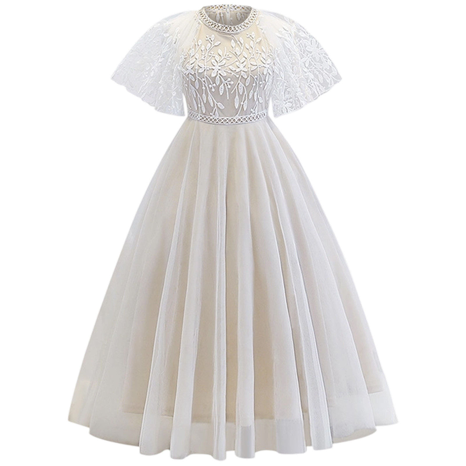 Utlike Flower Girl Dress Party Dresses Elegant Lace Long Sleeve Formal Gown  For Birthday Celebration And Daily Wear Charming Princess Dress Size 10  Years-11 Years - Walmart.com