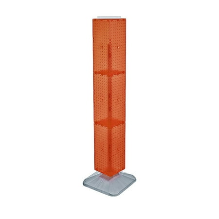 

Azar Displays 703389-ORG Orange Four-Sided Pegboard Floor Display on Revolving Base. Spinner Rack Tower. Panel Size: 8 W x 60 H