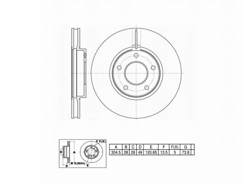 Winstop Brake Rotor, Front WS242680, Jaguar XJ8 2003-1998