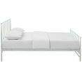 thumbnail image 4 of Modern Contemporary Urban Design Bedroom King Size Platform Bed Frame, White, Metal Steel, 4 of 5
