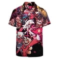thumbnail image 3 of Comedy Hazbin Hotel Dance Men's Casual Button-Down Shirts Summer Short Sleeve Tee Shirt Daily Hawaiian Beach Shirt Top With Pocket, 3 of 9