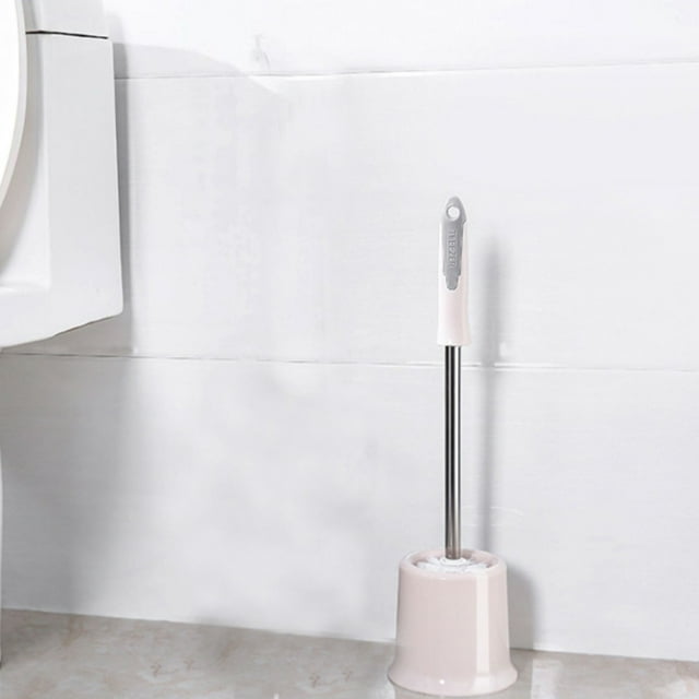 VBXOAE Ensemble de Brosses de Cuvette de Toilette Compactes - Design Moderne pour le Nettoyage de la Salle de Bain, Rangement et Organisation Faciles, Capacité de Nettoyage à 360° Rose