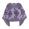 thumbnail image 1 of Alfani Womens Angel-Sleeve Pullover Blouse, Purple, Medium, 1 of 1