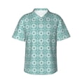 thumbnail image 2 of Picia Blue Print Gentle Cotton Regular Fit Short Sleeve Casual Hawaiian Shirt for Men-Medium, 2 of 8