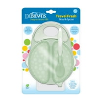 Dr. Brown's Travel Fresh Bowl and Snap-in Spoon, Divided Bowl for Toddler Feeding, Green, 1-Pack