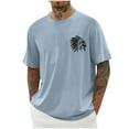 thumbnail image 1 of Camisetas de Manga Larga de los Hombres de Algodón Impresión Cuello Redondo Blusas de Moda Casual, Poliéster Spandex, 1 of 7