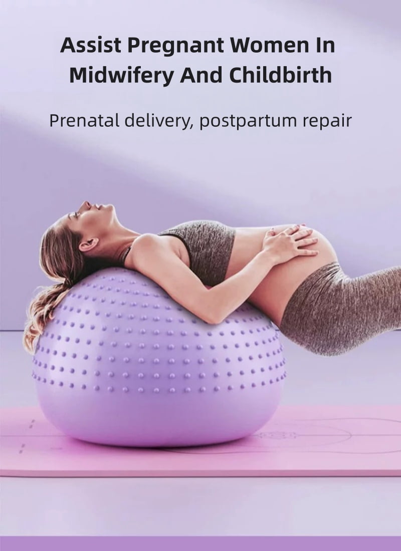 Innotech SC 65 cm (25.5 Inch) 2-in-1 Massage & Yoga Exercise Ball with Pump, Anti-Burst Stability Ball for Fitness, Pregnancy, Office Chair & Balance Training, Purple