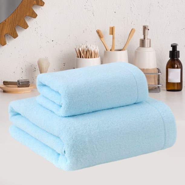Juego exclusivo de toallas de hilo, toallas de baño coloridas, azul claro