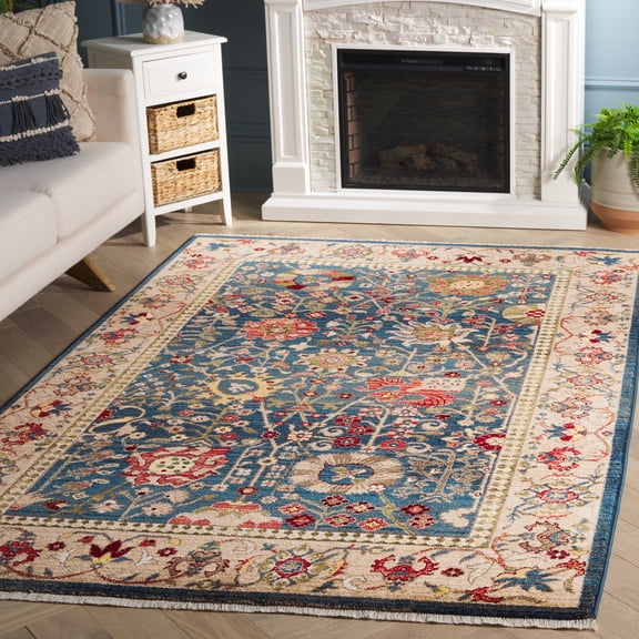Safavieh Kashan Vaska Oriental Area Rug, Blue/Tan, 6'7" x 9'