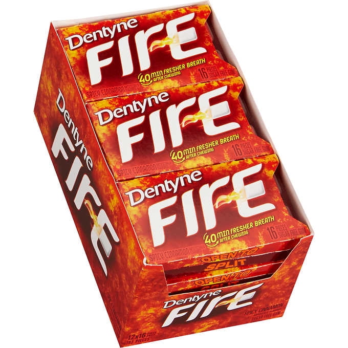 Dentyne Fire Sugar Free Gum, Cinnamon, 16 Pieces, 12 ct