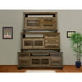 thumbnail image 4 of 51" Brown Solid Wood Cabinet Enclosed Storage Distressed TV Stand, 4 of 6