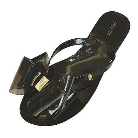 

Womens Sandals Beach Bottom Flat Flip Flop Sandal Pvc Black 37