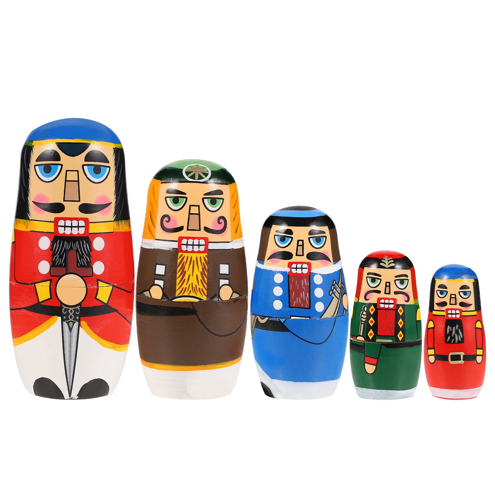 1 Set of Nutcracker Nesting Dolls Multilayered Matryoshka Early